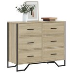vidaXL Commode chêne sonoma 91x35 5x74 5 cm bois d'ingénierie