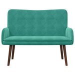 vidaXL Sofa 2 places Turquoise 115 x 61 x 87 cm Velours