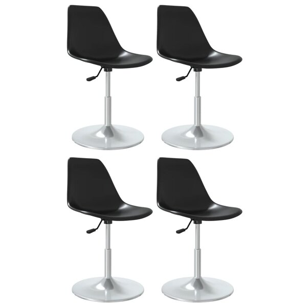 vidaXL Chaises à manger pivotantes lot de 4 noir PP