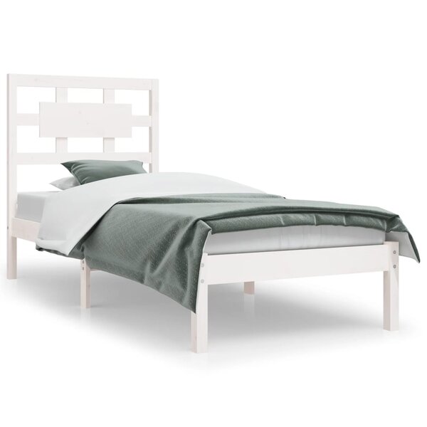 vidaXL Cadre de lit sans matelas blanc 90x200 cm bois de pin massif