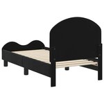 vidaXL Cadre de lit pour tout-petit avec tête de lit Noir 70 x 140 cm