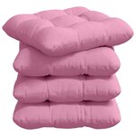 vidaXL Coussins de siège 4 pc Tissu Rose 40 x 40 x 12 cm