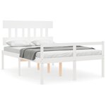 vidaXL Lit pour personne âgée et tête de lit double bois massif