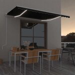 vidaXL Auvent automatique et capteur de vent/LED 450x300 cm Anthracite