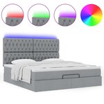 VidaXL Cadre de lit ottoman et matelas gris clair 180x200 cm tissu