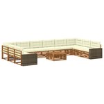 vidaXL Ensembles de canapés avec coussin 11 Pièces Bois d'Acacia Massif
