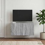 vidaXL Meuble TV mural Sonoma gris 59 5 x 41 x 30 cm Bois d'ingénierie