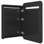 vidaXL Armoire de salle de bain à miroir LED noir brillant 60x11x80 cm