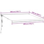 vidaXL Auvent rétractable anthracite/blanc 3x2 5 m tissu et aluminium