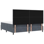 Lit à sommier à ressorts vidaXL avec matelas et LED Gris foncé 200x200 cm Velours