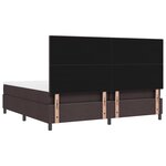 vidaXL Lit à ressorts avec matelas et LED - Marron foncé  200 x 200 cm en tissu