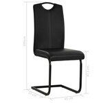 vidaXL Chaises à manger cantilever lot de 4 noir similicuir