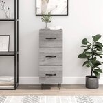 vidaXL Buffet Sonoma gris 34 5x34x90 cm Bois d'ingénierie