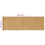 vidaXL Tapis de surface Rectangulaire Marron 80 x 200 cm Jute