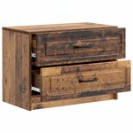 vidaXL Cabinet de chevet avec tiroir Bois ancien 62 x 34 5 x 44 5 cm