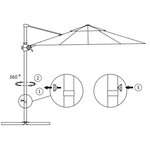 vidaXL Parasol de jardin en porte-à-faux avec mât en acier noir