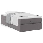 VidaXL Cadre de lit ottoman avec matelas gris 80x200 cm similicuir