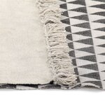 vidaXL Tapis Kilim Coton 160 x 230 cm avec motif noir/blanc