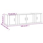 vidaXL Ensemble de meubles TV 3 Pièces Gris béton Bois d'ingénierie