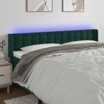 vidaXL Tête de lit à LED Vert foncé 203x16x78/88 cm Velours