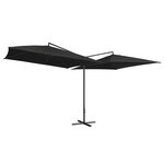 vidaXL Parasol double avec mât en acier 250 x 250 cm Noir