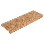 vidaXL Tapis d'escalier 20 pièces 65 x 21 x 4 cm Beige Bord rectangulaire