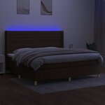 vidaXL Sommier à lattes de lit matelas et LED Marron foncé 200x200 cm