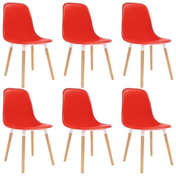 Vidaxl chaises de salle à manger 6 pcs rouge plastique