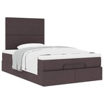 VidaXL Cadre de lit ottoman avec matelas marron foncé 120x190 cm tissu