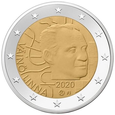 Pièce de monnaie 2 euro commémorative finlande 2020 – väinö linna
