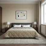 vidaXL Duvet complet toute l'année Matelassé Gris clair 200 x 200 cm