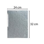 Chemises À Élastiques Carte Lustrée 3 Rabats Monobloc - Gris - X 50 - Exacompta