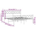 vidaXL Cadre de lit métal sans matelas et pied de lit blanc 120x200 cm
