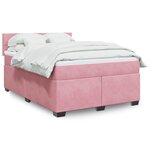 vidaXL Sommier à lattes de lit avec matelas Rose 160x200 cm Velours