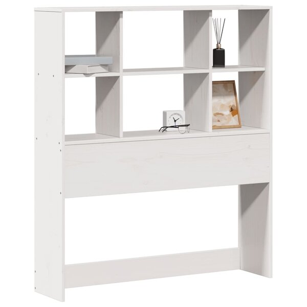 vidaXL Tête de lit avec rangement blanc 90 cm bois massif de pin