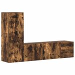 vidaXL Ensemble de meubles TV 3 Pièces Chêne fumé Bois d'ingénierie