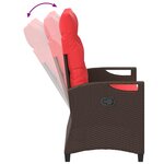 vidaXL Banc de jardin avec oreiller Marron et rouge 105 x 60 x 112 cm