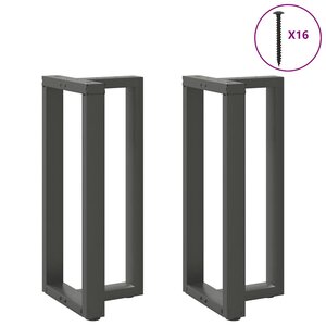 vidaXL Pieds de table de bar en T  2 pièces  anthracite  40 x 35 x (90-91) cm  acier