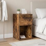 vidaXL Armoire de lit Chêne fumé 29 x 31 5 x 49 cm Bois d'ingénierie