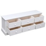 vidaXL Meuble TV Blanc 108x30x40 cm Bois de Paulownia solide