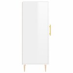 vidaXL Buffet Blanc brillant 34 5x34x90 cm Bois d'ingénierie