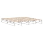 vidaXL Lit bibliothèque sans matelas blanc 200x200 cm bois massif