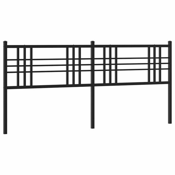 vidaXL Tête de lit de remplacement métal noir 193 cm