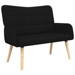 vidaXL Sofa 2 places Noir 115 x 61 x 87 cm Tissu
