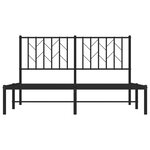 vidaXL Cadre de lit métal sans matelas avec tête de lit noir 140x190cm