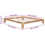 vidaXL Cadre de lit sans matelas bois de chêne massif 160x200 cm
