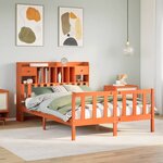 vidaXL Lit bibliothèque sans matelas cire marron 140x200 cm pin massif