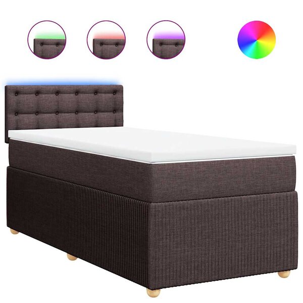 vidaXL Sommier à lattes de lit avec matelas Marron foncé 100x200 cm