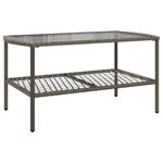 vidaXL Salon de jardin 4 Pièces avec coussins gris résine tressée