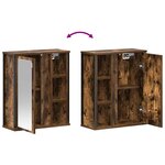 vidaXL Armoire murale de salle de bain miroir chêne fumé 50x21x60 cm